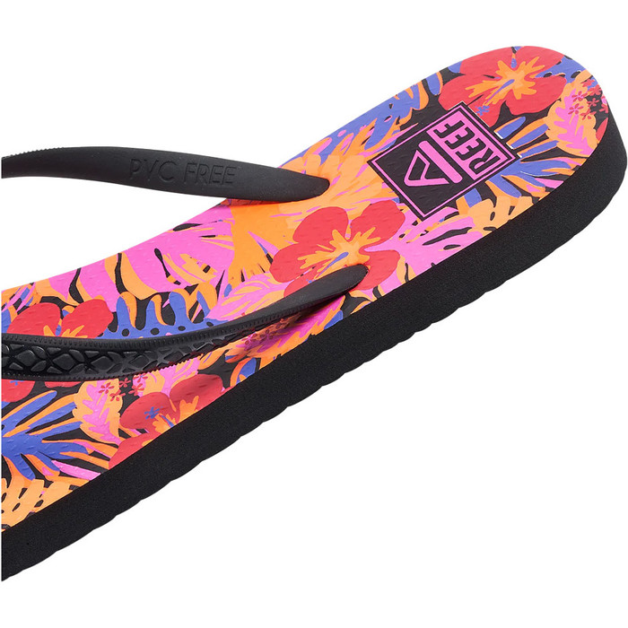 2023 Reef Womens Seaside Prints Flip Flops CJ0251 - Hibiscus Coral